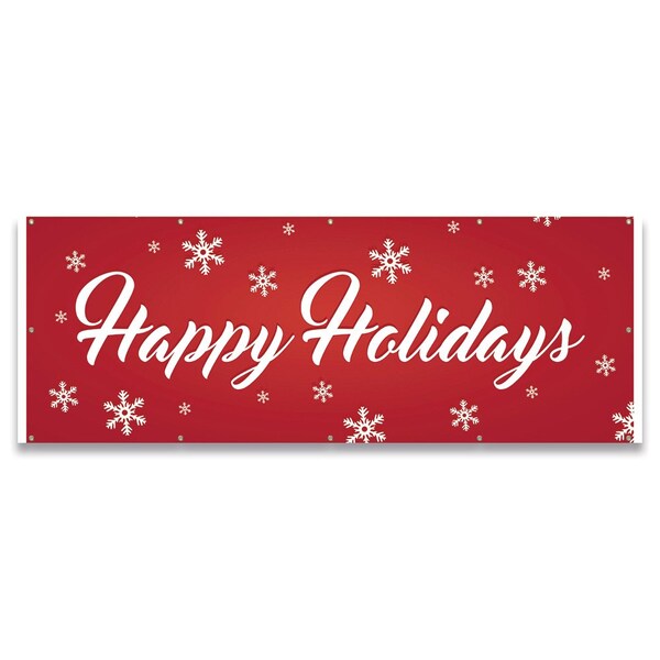 Signmission Happy Holidays Banner Concession Stand Food Truck Single Sided B-120-30085 - main